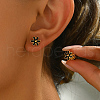 Stainless Steel Enamel Flower Stud Earrings DR1197-3