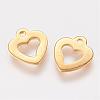 201 Stainless Steel Open Heart Charms STAS-P148-04G-1