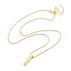Brass & Plastic Pearl Letter Pendant Box Chain Necklaces for Women NJEW-U017-01G-09-3