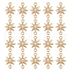 GOMAKERER 20Pcs Brass Pave Clear Cubic Zirconia Connector Charms KK-GO0001-67-1
