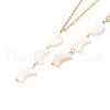 Natural Shell Crescent Moon Pendant Necklace with 304 Stainless Steel Chains for Women NJEW-C016-04G-1