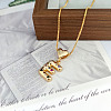 Brass Pave Colorful Cubic Zirconia Heart Initial Pendant Necklaces for Women WGF6021-08-1