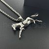 Stylish Stainless Steel Running Horse Pendant Necklaces for Men FH9304-3