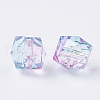 Two Tone Transparent Spray Painted Acrylic Bead X-ACRP-T005-26-2