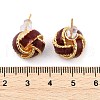 Twist Brass Enamel Stud Earrings for Women EJEW-U055-05G-3