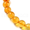 Dyed Gradient Color Natural Amber Round Beaded Stretch Bracelets BJEW-Q999-F-01-3
