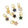 Star Brass Micro Pave Cubic Zirconia Pendants KK-I355-15G-1