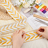 Polyester Jacquard Leaf Ribbon OCOR-WH0097-08C-3
