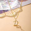 Fashionable Brass Micro Pave Clear Cubic Zirconia Initial Pendant Necklaces for Women FS-WG2FE2D-04-1