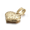 304 Stainless Steel Textured Pendants STAS-F183-06G-2