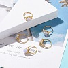 Natural Blue Lace Agate Oval Finger Rings RJEW-JR00441-02-2