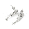 Brass Stud Earring Findings KK-M326-19P-2