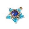 Glass & Seed Bead Woven Pendants PALLOY-MZ00259-02-3