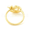 Clear Cubic Zirconia Moon and Star Open Cuff Ring for Women ZIRC-P096-15G-3