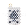 Cylinder Seed Flat Round Pendants PALLOY-MZ00594-04-1