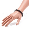 Natural Lava Rock & Synthetic Hematite Beaded Stretch Bracelet BJEW-JB08456-3