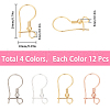 SUNNYCLUE 48Pcs 4 Colors 316L Surgical Stainless Steel Hoop Earring Findings STAS-SC0008-51-2