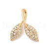 Brass Micro Pave Clear Cubic Zirconia Charms KK-B130-03G-03-1