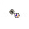 G23 Titanium Cubic Zirconia Flat Round 17 Gauge Threadless Labrets for Women Men WG1F07B-06-2