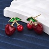 Cherry Brass ABS Plastic Pearl Stud Earrings EJEW-U062-04A-G-3