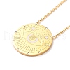 304 Stainless Steel Flat Round Pandant Necklace for Women NJEW-O126-01G-01-2
