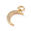 Brass Micro Pave Clear Cubic Zirconia Pendants ZIRC-P121-07G-2