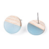 Transparent Resin & Wood Stud Earrings EJEW-N017-003A-D01-2