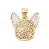 Brass Micro Pave Clear Cubic Zirconia Pendant KK-I712-34G-1