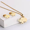 201 Stainless Steel Pendant Necklace & Stud Earring Sets FS-WGB816B-28-1