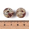 Printed Schima Wood Beads WOOD-N017-01-4