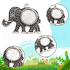   DIY Blank Dome Elephant Pendant Making Kit DIY-PH0013-41-4