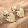 Heart Brass Micro Pave Clear Cubic Zirconia Dangle Stud Earrings EJEW-R025-24G-3