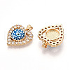 Brass Micro Pave Clear Cubic Zirconia Pendants for Women KK-T070-93A-01-2