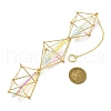 Brass Pouch Transparent Glass Big Cone Pendulum Pendant Decorations HJEW-JM01733-3