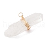 Electroplated Natural Quartz Crystal Irregular Prism Pendants PALLOY-JF03904-01-4