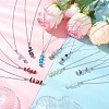 10Pcs 10 Styles Mixed Stone Chip Beaded Pendant 304 Stainless Steel Cable Chain Necklaces NJEW-JN05263-1