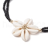 3Pcs 3 Colors Adjustable Natural Cowrie Shell Beaded Braided Anklets AJEW-AN00686-5