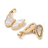 Double Butterfly Brass Micro Pave Clear Cubic Zirconia Pendants KK-B102-19G-2