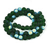 Frosted Transparent Glass Beads Strands GLAA-T032-T8mm-MBB22-2