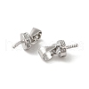 Rhodium Plated 925 Sterling Silver Cup Peg Bails FIND-Z008-15P-2