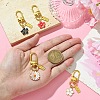 Alloy Enamel Flower Pendant Decorations HJEW-YW00003-8