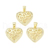 Rack Plating Brass Micro Pave Clear Cubic Zirconia Pendants KK-C011-22G-3