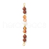 Faceted Round Natural Carnelian & Red Jasper & Potato Natural Cultured Freshwater Pearl Beaded Connector Charms PALLOY-JF03531-01-1