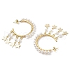 2 Pairs 2 Colors Star Shell Pearl Dangle Stud Earrings EJEW-JE06186-5