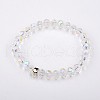 Glass Rondelle Bead Stretch Bracelets BJEW-JB01551-04-1