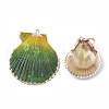 Spray Paint & Electroplate Sea Shell Pendants SSHEL-S262-05F-2