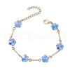 Brass Cable Chains Beads Bracelets for Women BJEW-JB11470-04-2