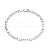 Rhodium Plated 925 Sterling Silver Curb Chain Bracelets BJEW-I314-007C-P-1