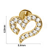 304 Stainless Steel Micro Pave Clear Cubic Zirconia Cartilage Earrings WG369ED-26-1