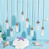 8Pcs 8 Style Glass Sea Wish Bottle with Natural Trumpet Shell Pendant Necklaces Set NJEW-AB00005-2